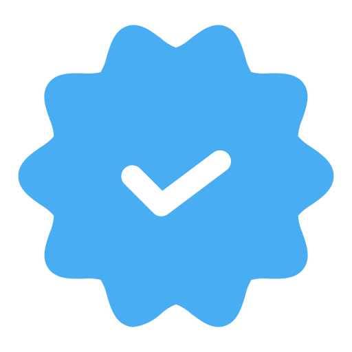 A blue badge icon with a white check mark in the center, surrounded by a scalloped edge, embodies the excellence of our unlimited graphic design services.